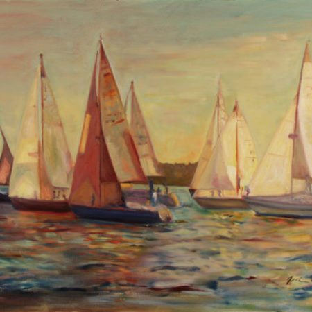 The Race, oil on canvas, 24" x 36"
