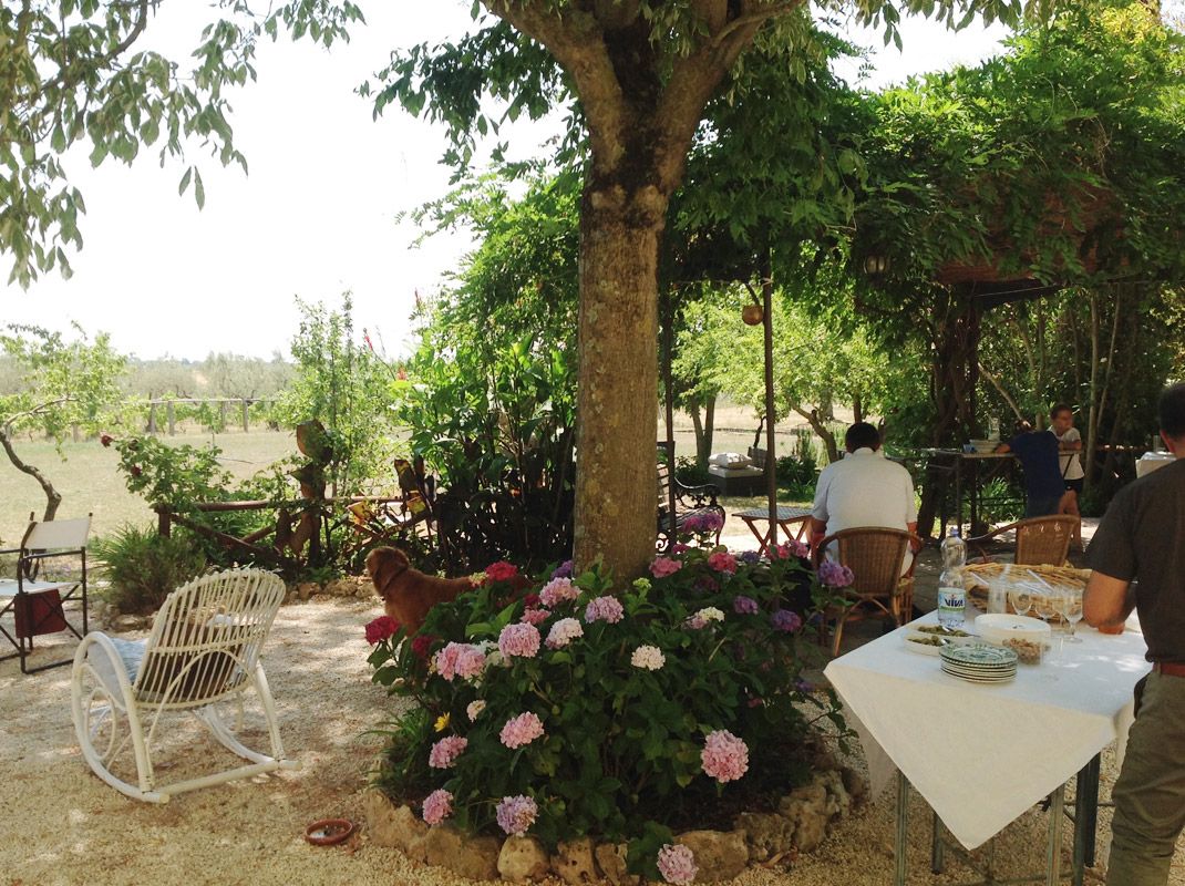 Outdoor dining at the Villa, Farnese, Italy