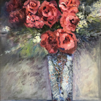 A Dozen Roses, oil on canvas