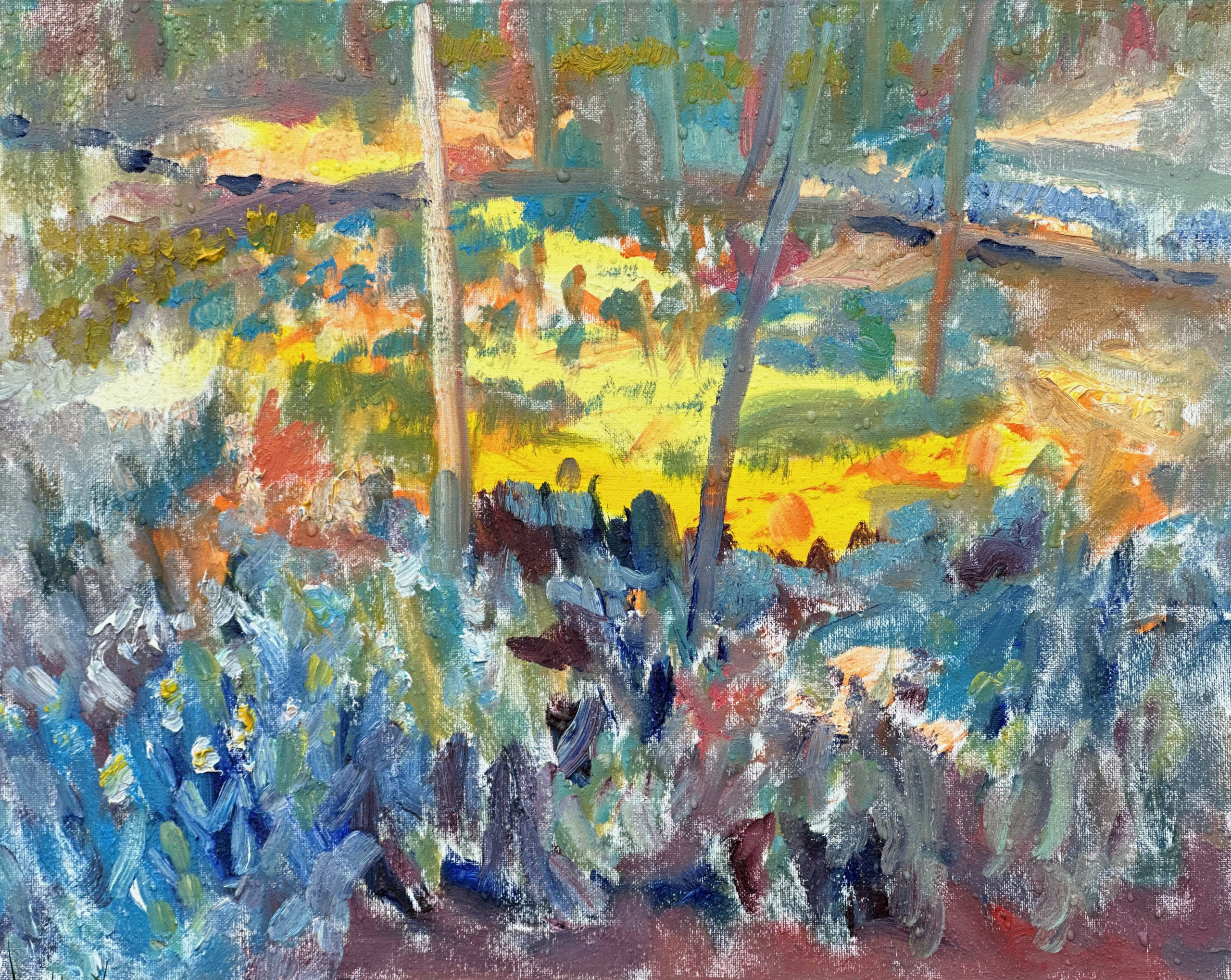Music in the Woods - painting of daffodils