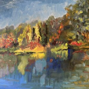 Easton Reservoir Oil Painting with bright colors