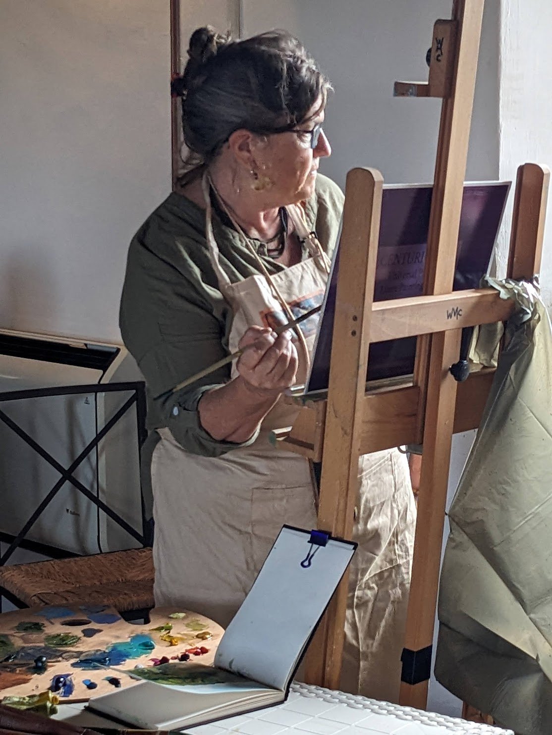 Jill doing a demo in Italy Studio