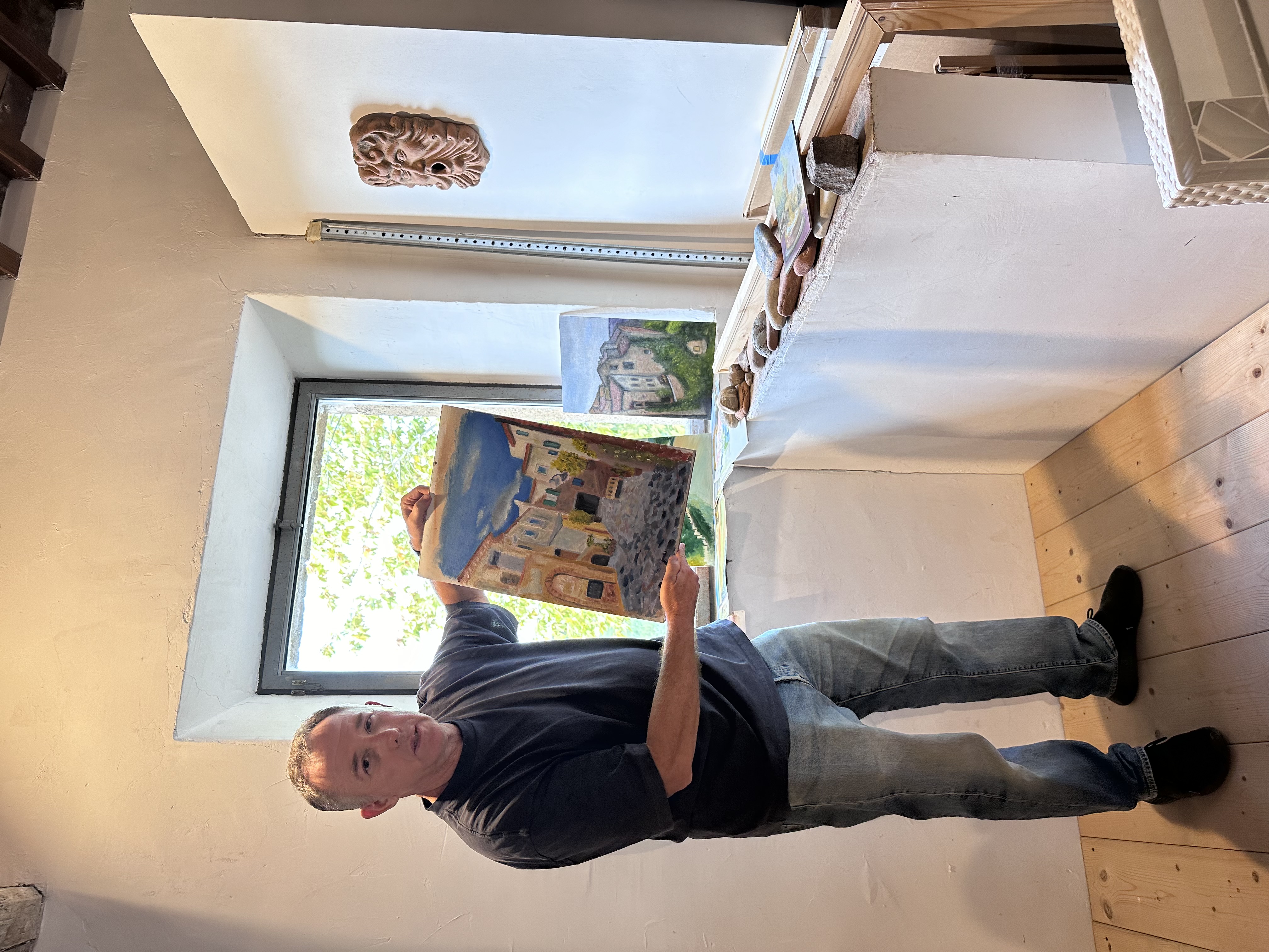 Painting in villa studio