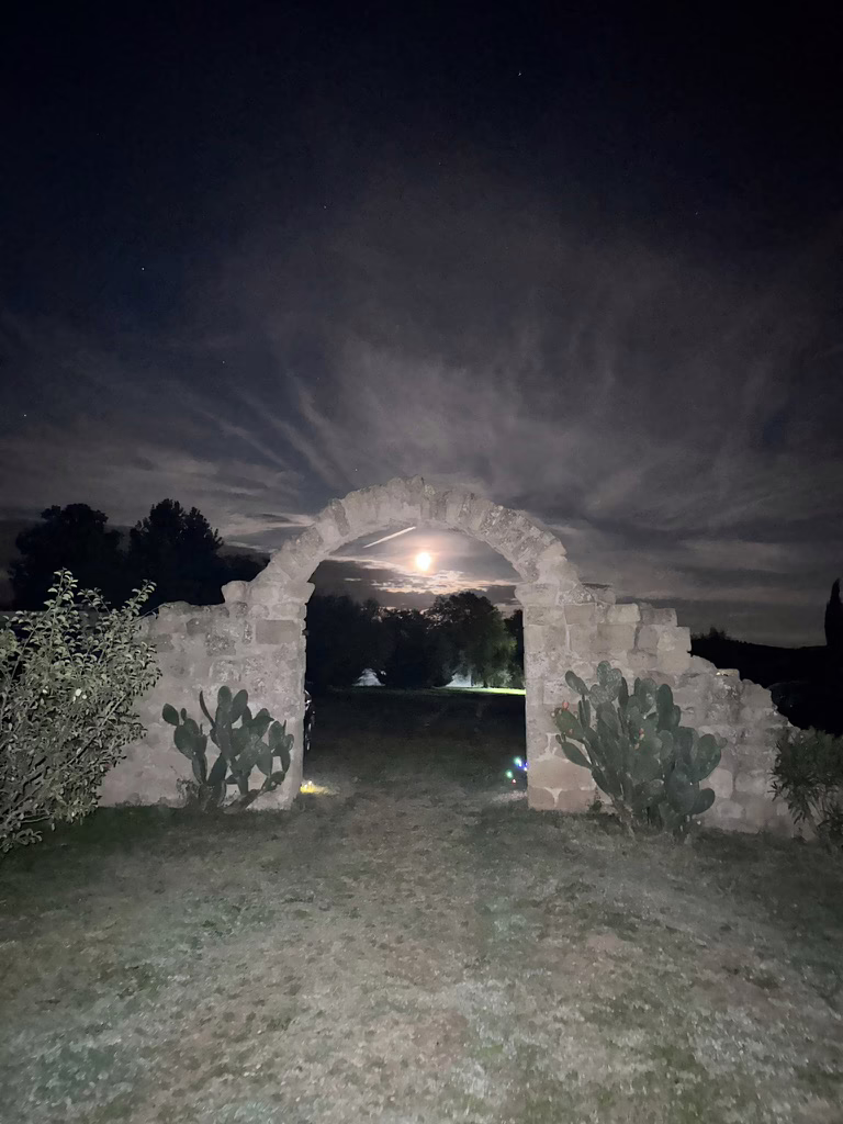 Full moon through the entrance arch