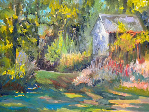 Oil Painting of Shed in the summer at Weir National Historic Site
